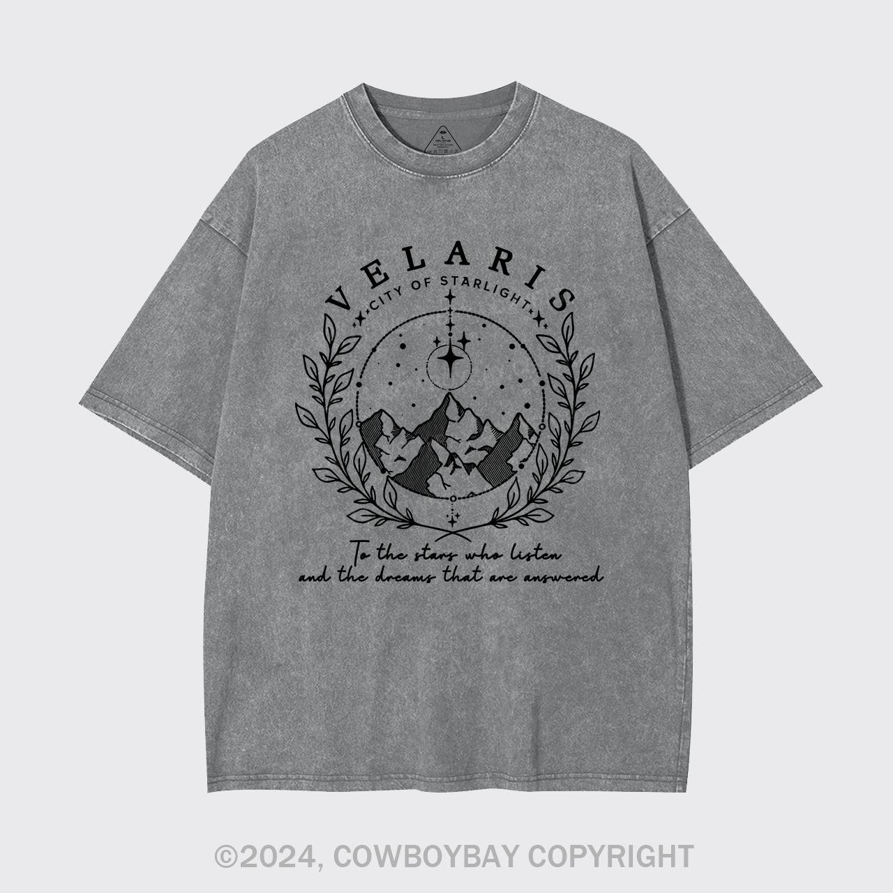 Velaris City Of Starlight Western Cowboy Garment-dye Tees