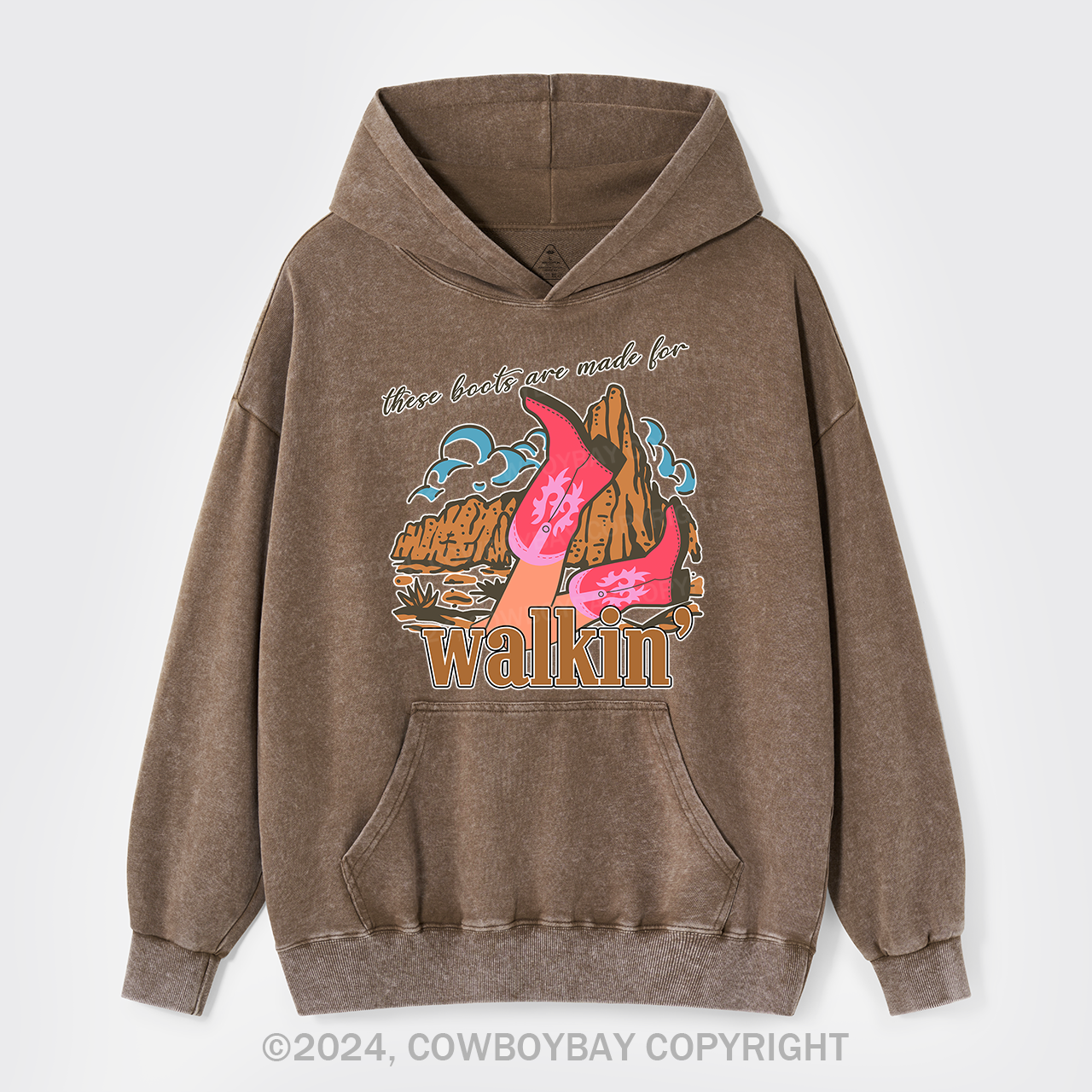 Boots Made For Walkin' Retro Garment-Dye Hoodies
