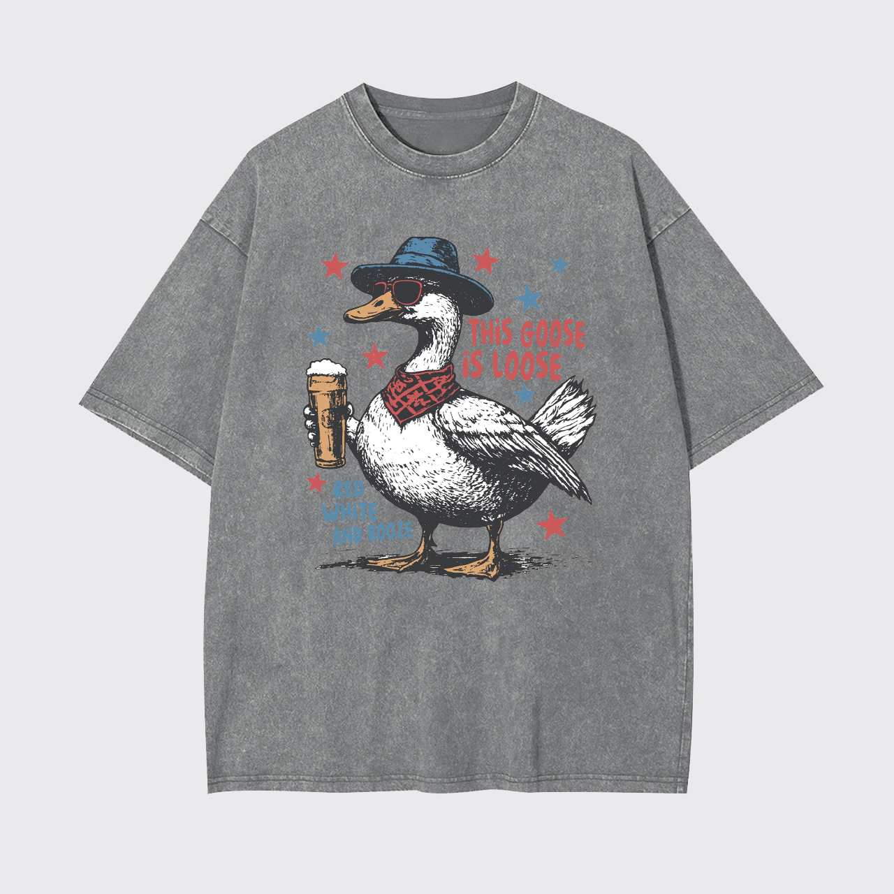 Humorous 4th Of July-This Goose Is Loose Garment-dye Tees