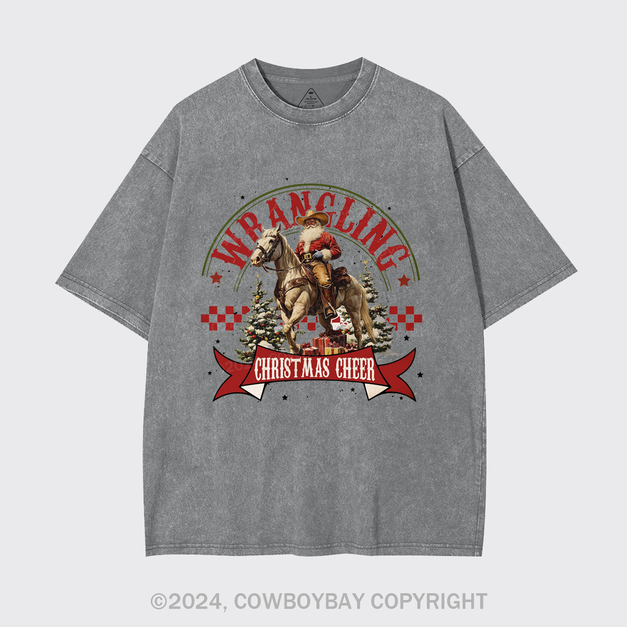 Wrangling Christmas Cheer Garment-dye Tees
