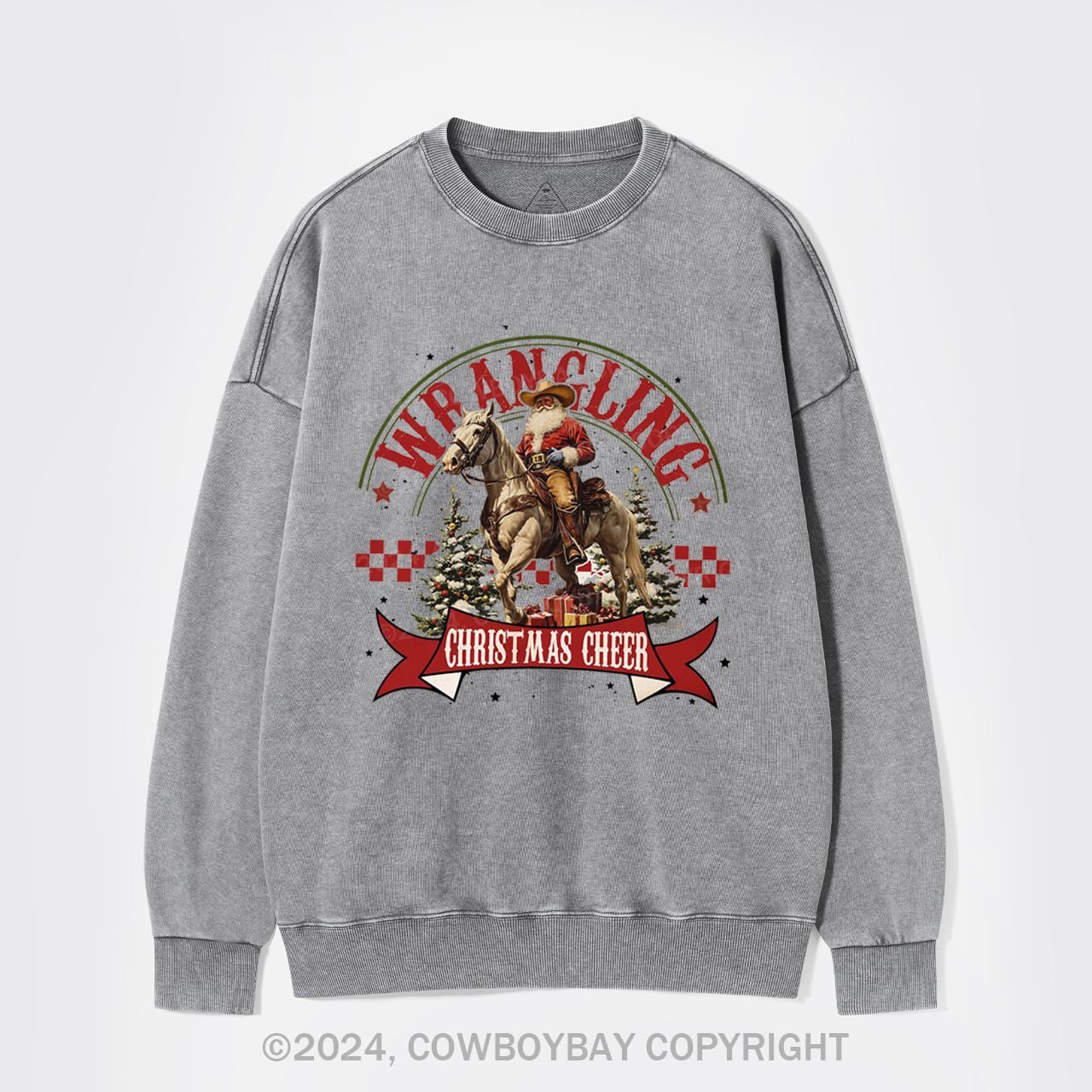 Wrangling Christmas Cheer Washed Sweatshirts