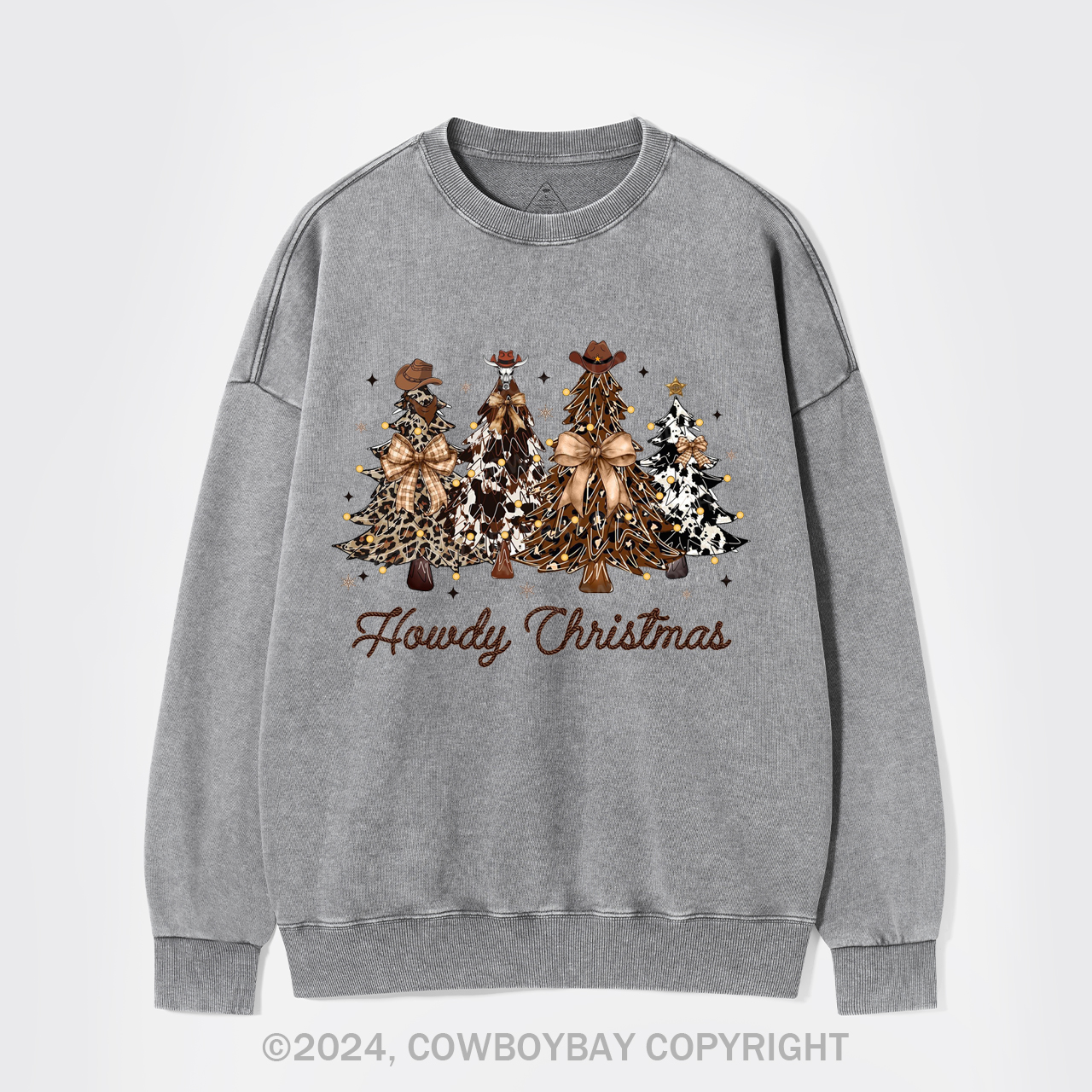 Retro Christmas Tree Washed Sweatshirts