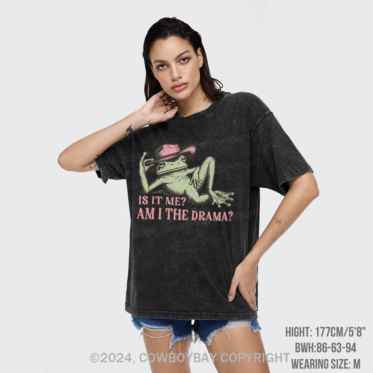 Funny Frog "Am I The Drama?" Garment-dye Tees