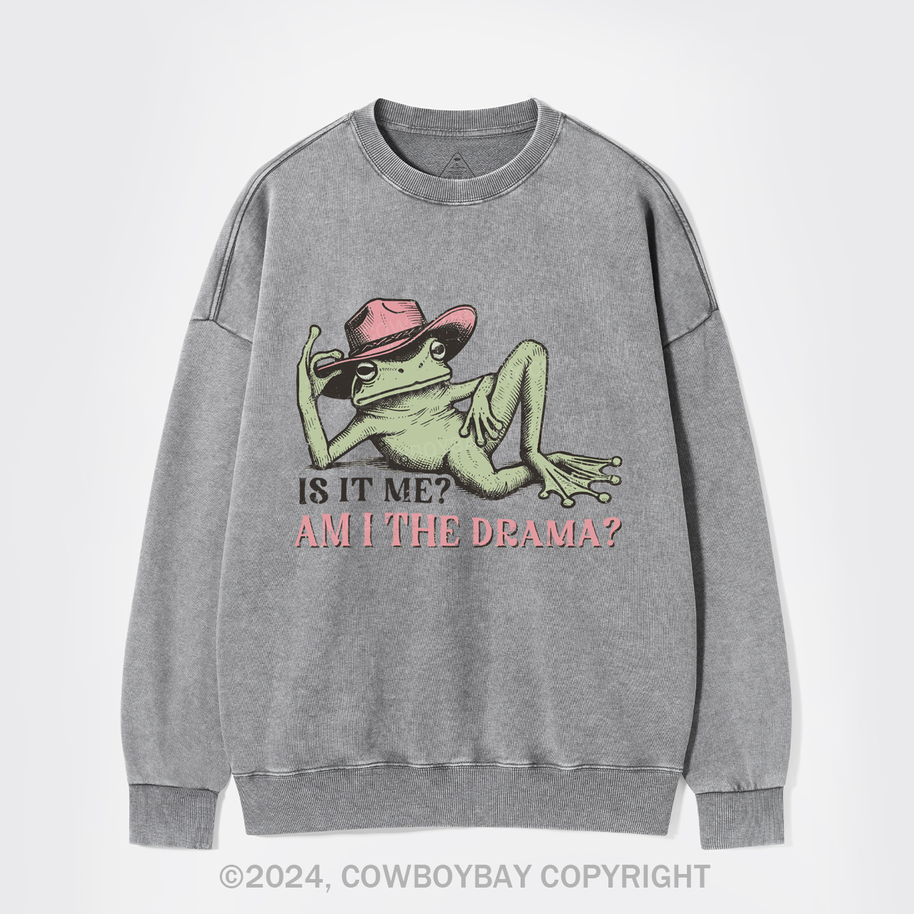 Funny Frog "Am I The Drama?" Washed Sweatshirts