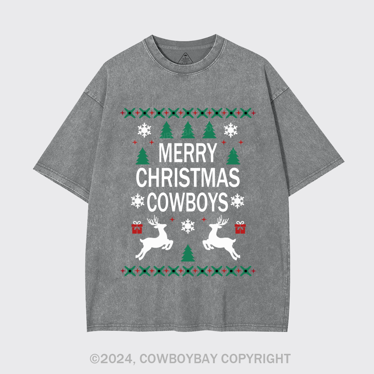 Merry Christmas Cowboys Garment-dye Tees