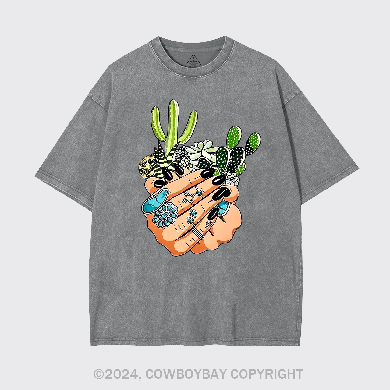 Cactus In My Palm Western Cowboy Garment-dye Tees