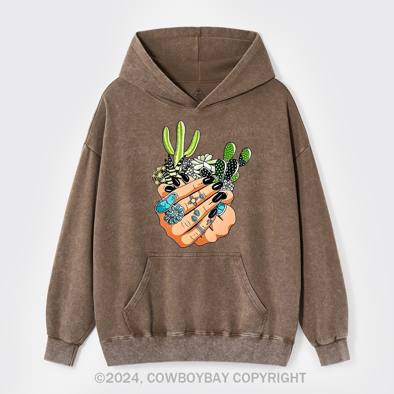 Cactus In My Palm Western Cowboy Garment-Dye Hoodies