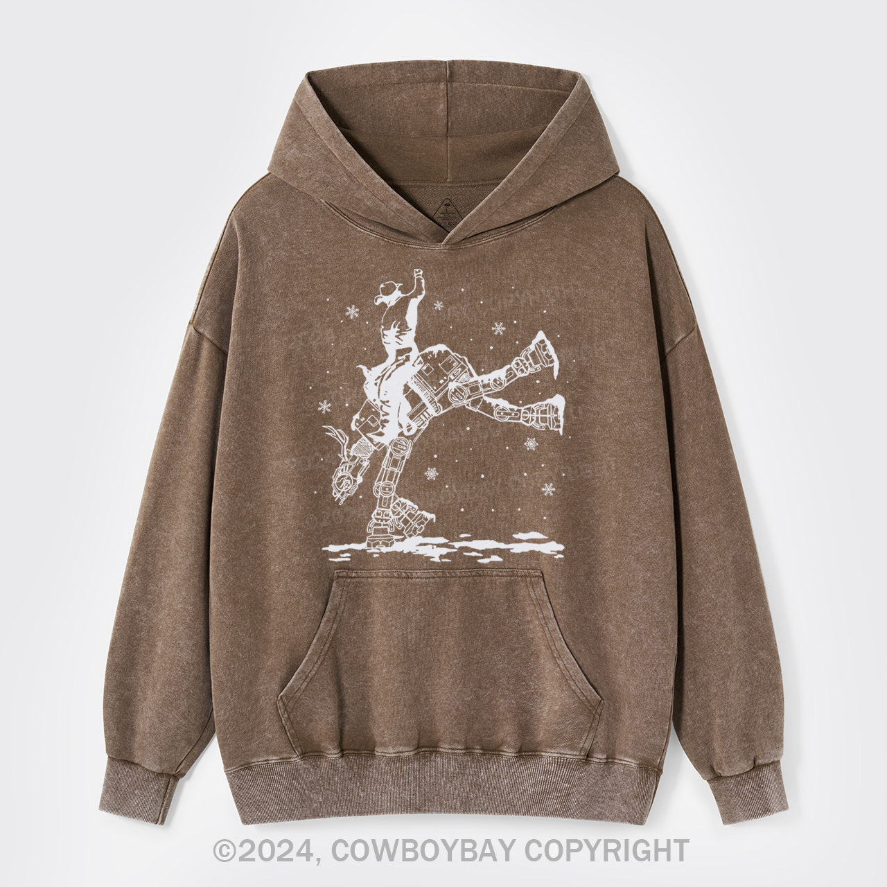 Christmas Star Rodeo At Cowboy Garment-Dye Hoodies
