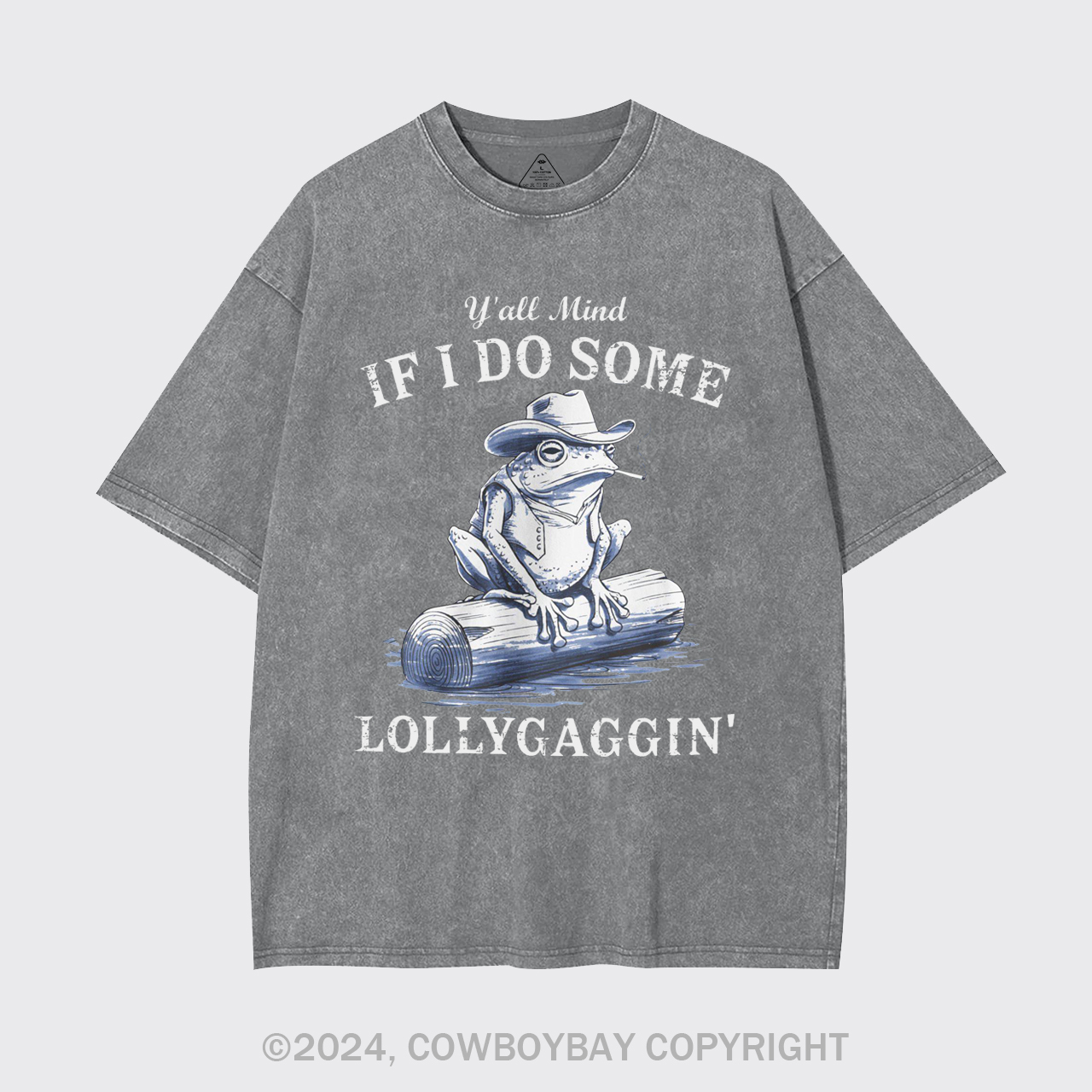 Vintage Cowboy Frog-Y'all Mind If I Do Some Lollygaggin Garment-dye Tees