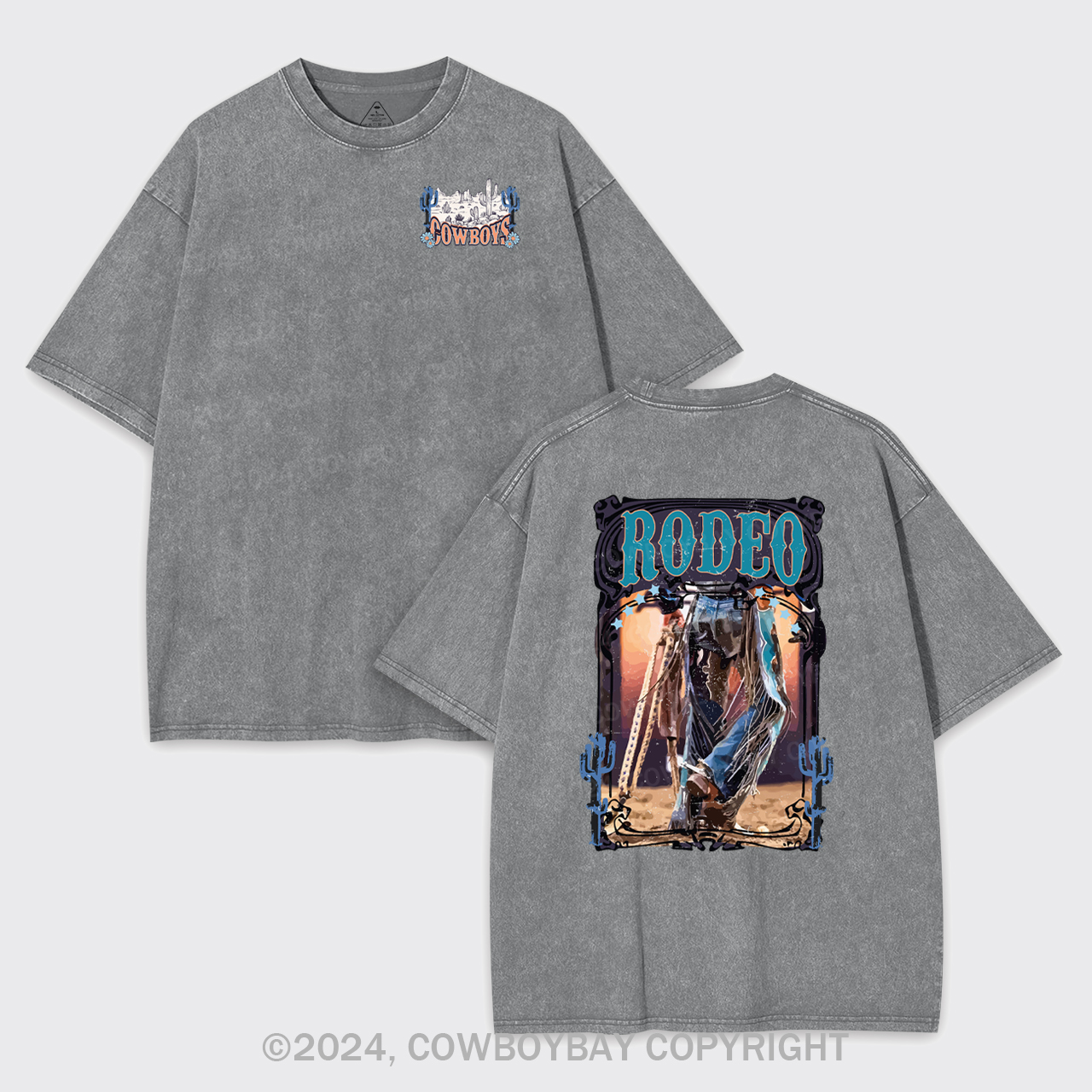 Western Rodeo Wild Cowboy Garment-dye Tees