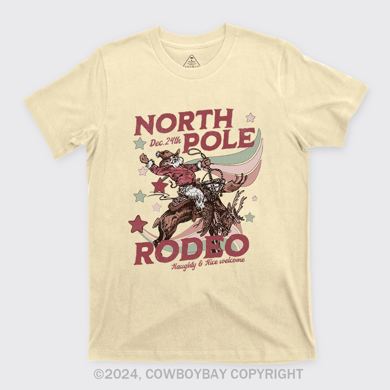 North Pole Rodeo Retro Western Christmas T-Shirts