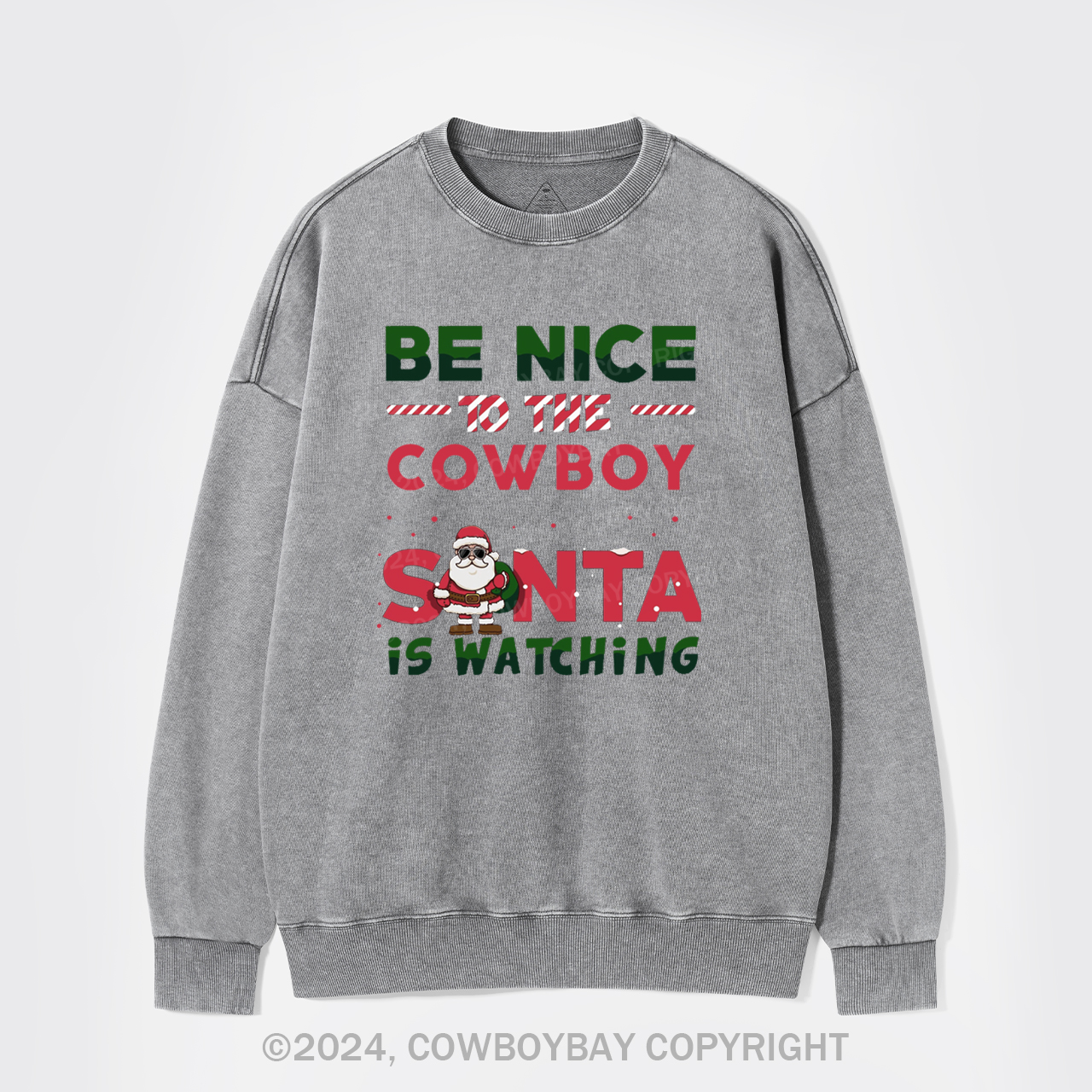 Funny Cowboy Christmas Washed Sweatshirts