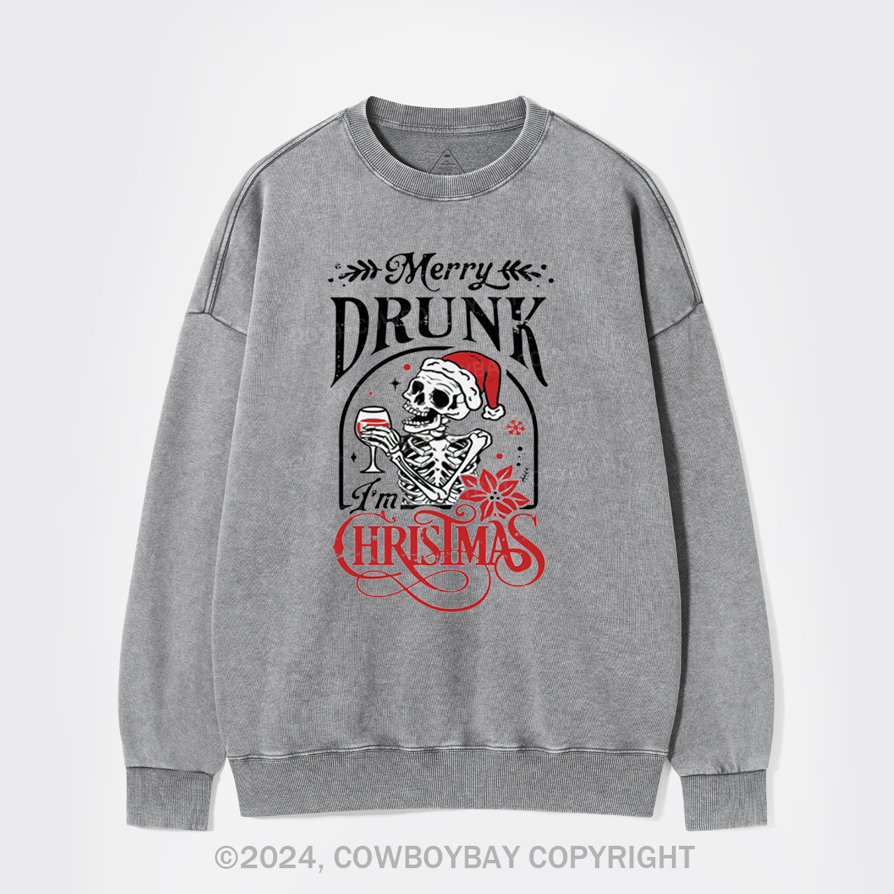 Christmas Skulls Washed Sweatshirts