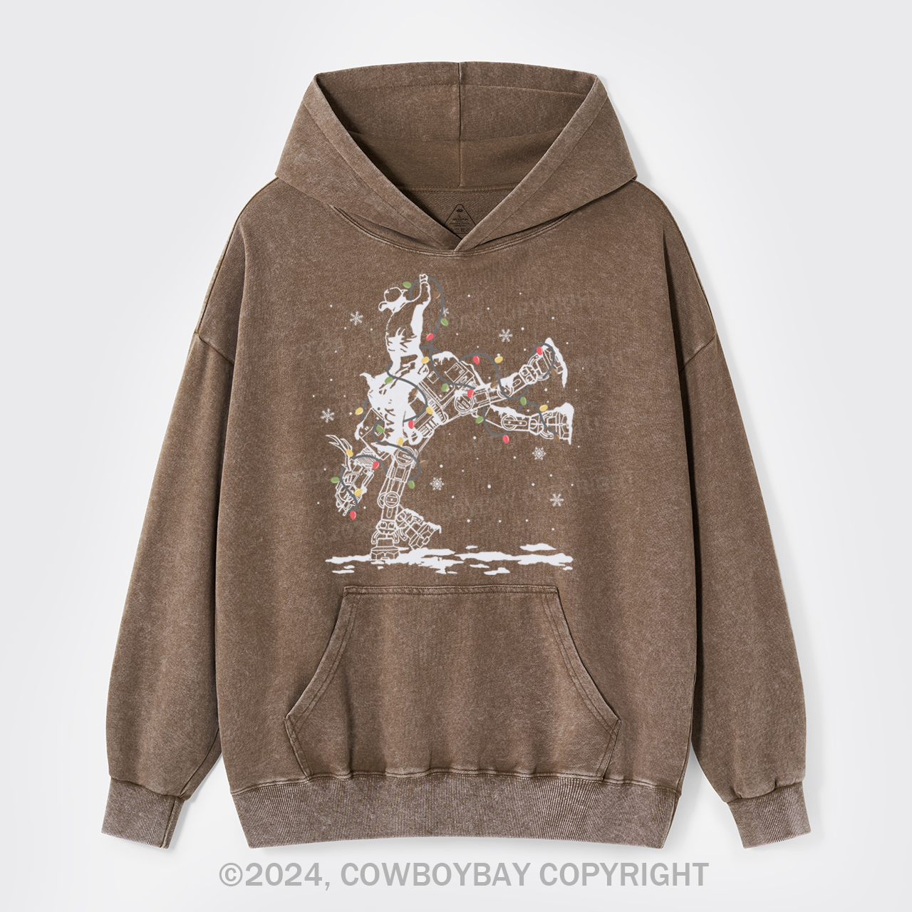 Christmas Star Rodeo At Cowboy Garment-Dye Hoodies