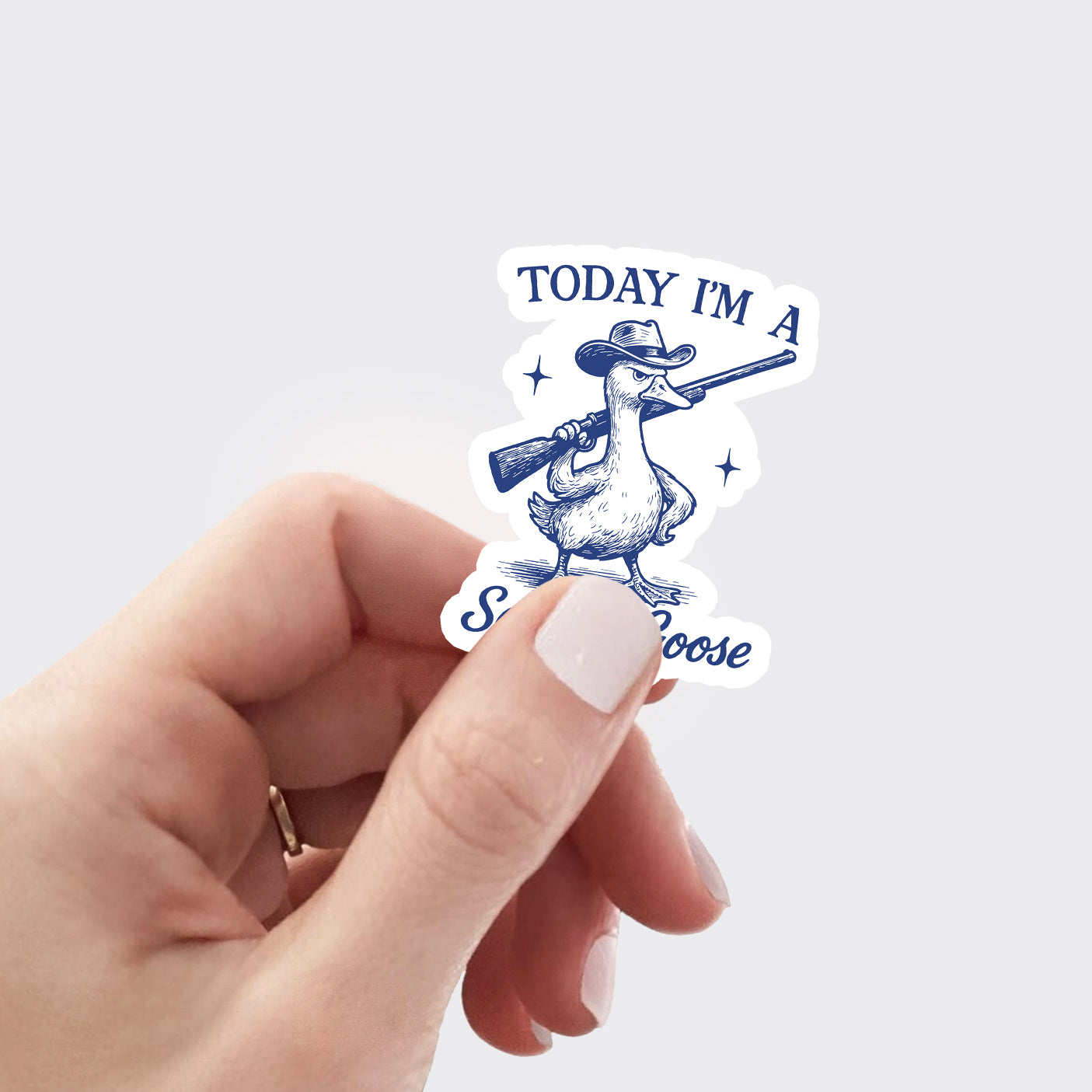 Retro Silly Goose-Today I'm A Serious Goose_Cowboybay Sticker