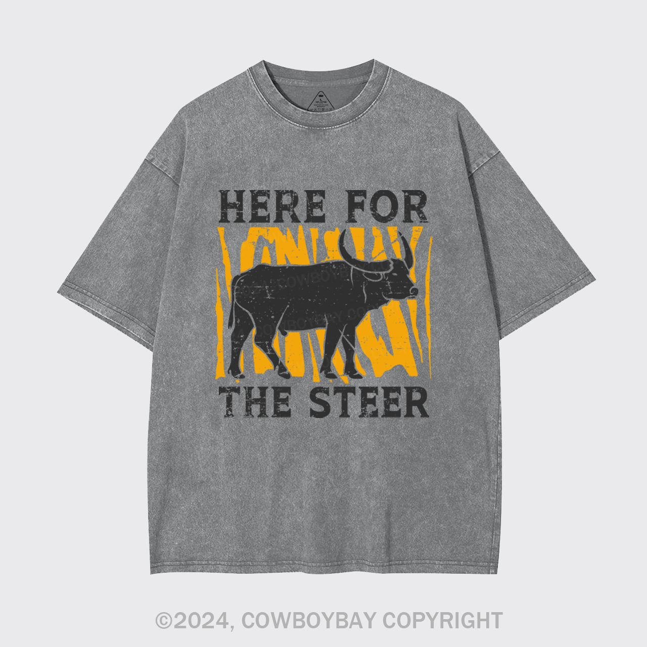 Bull In Arena Steer Wrestler Garment-dye Tees