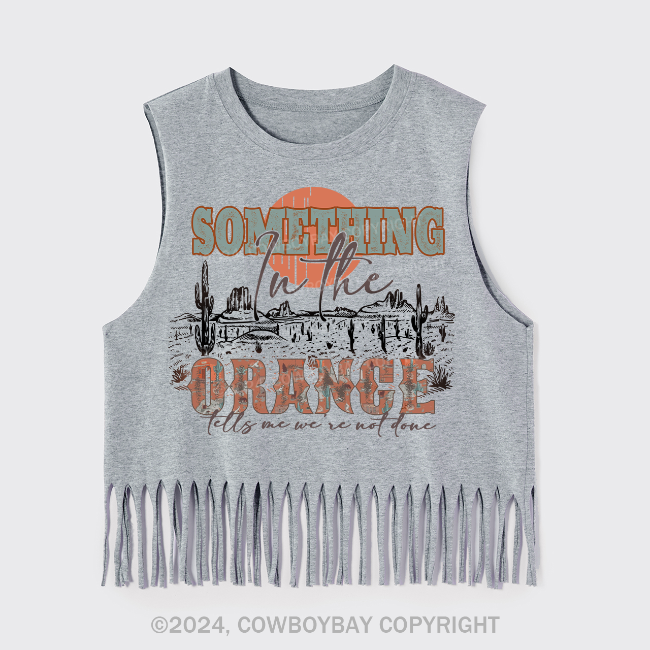 Western Something In The Orange Fringe Tank