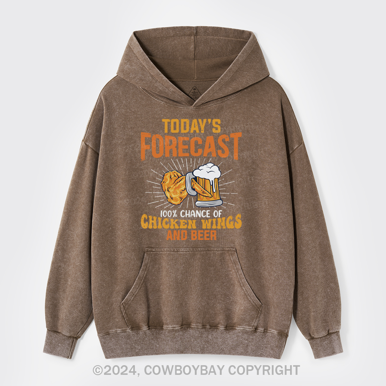 Chicken Wings And Beer Garment-Dye Hoodies