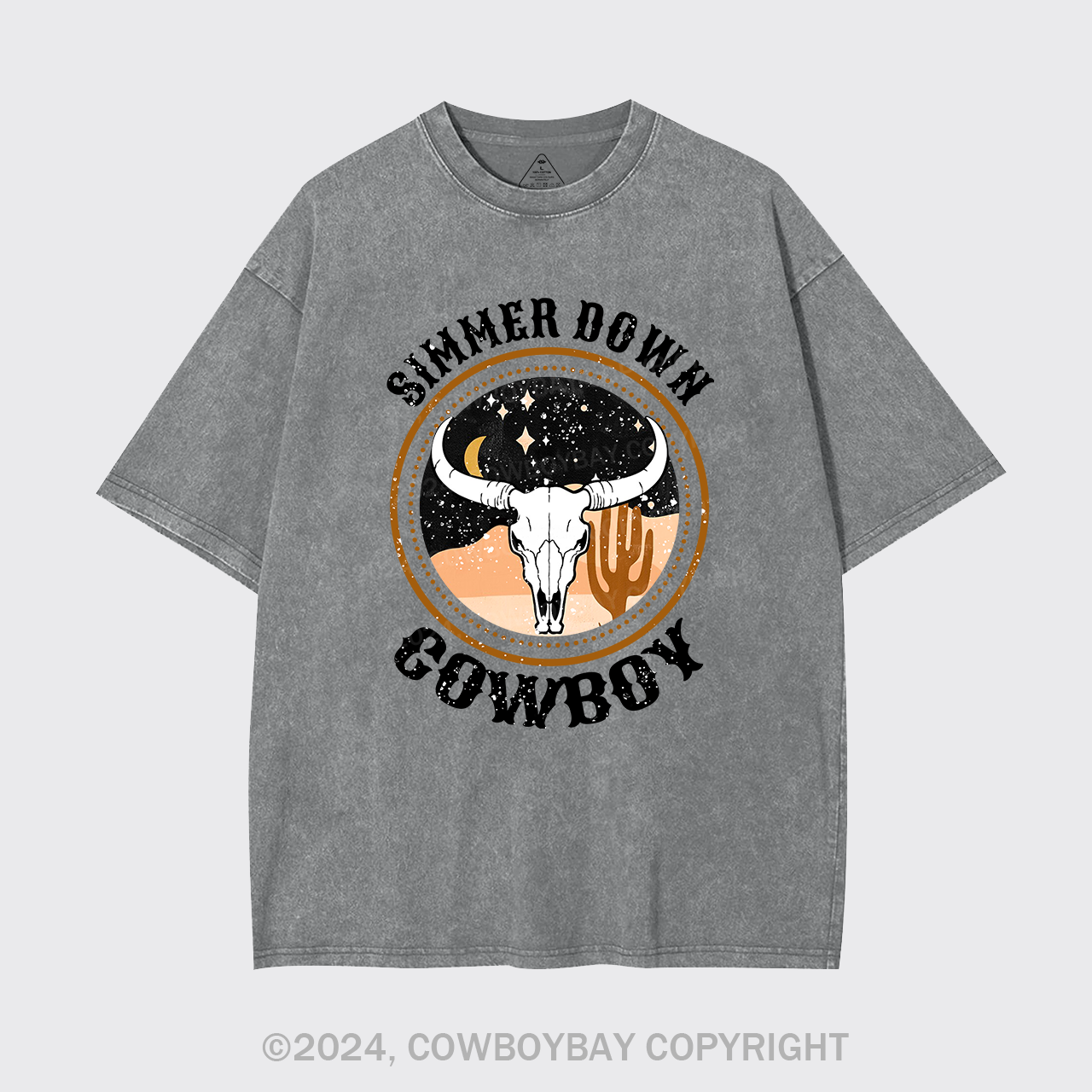 Simmer Down Western Cowboy Garment-dye Tees