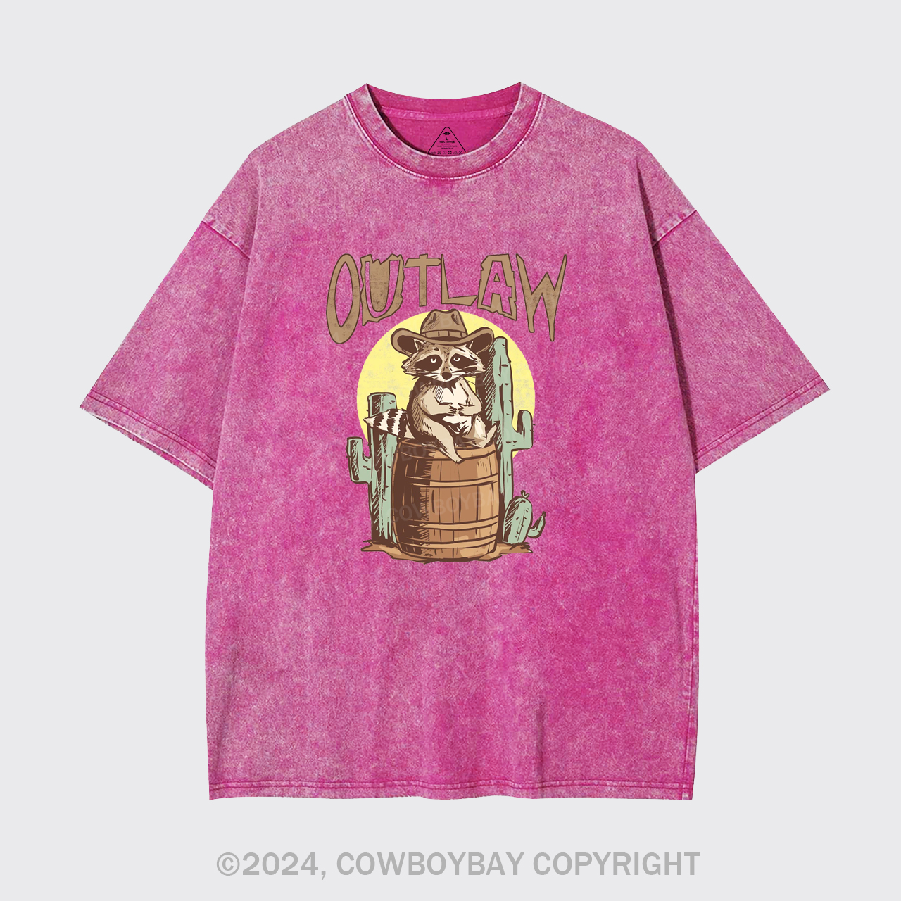 Retro Outlaw Raccoon Cowboy Garment-dye Tees