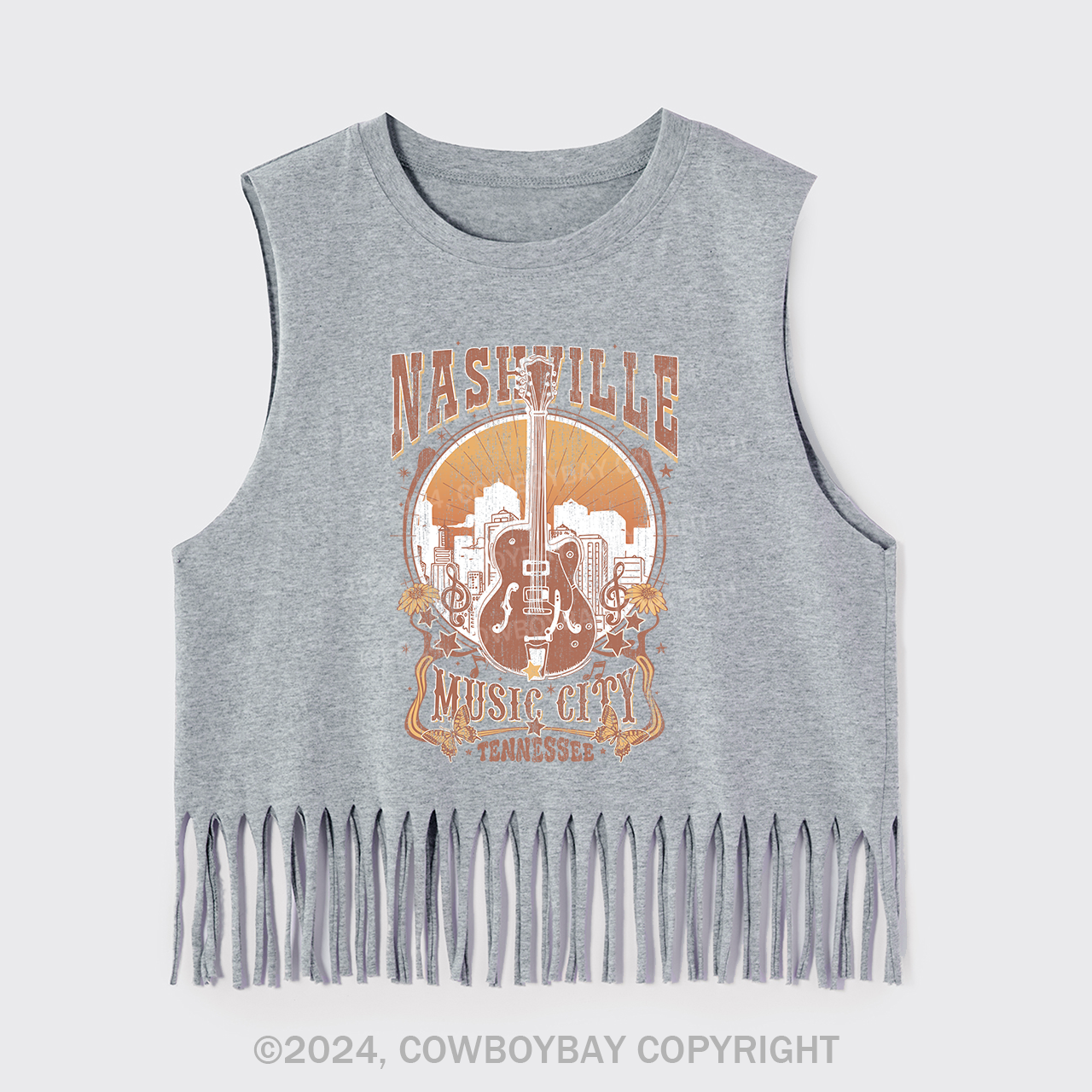 Nashville Music City Vintage Guitar Fringe Tank
