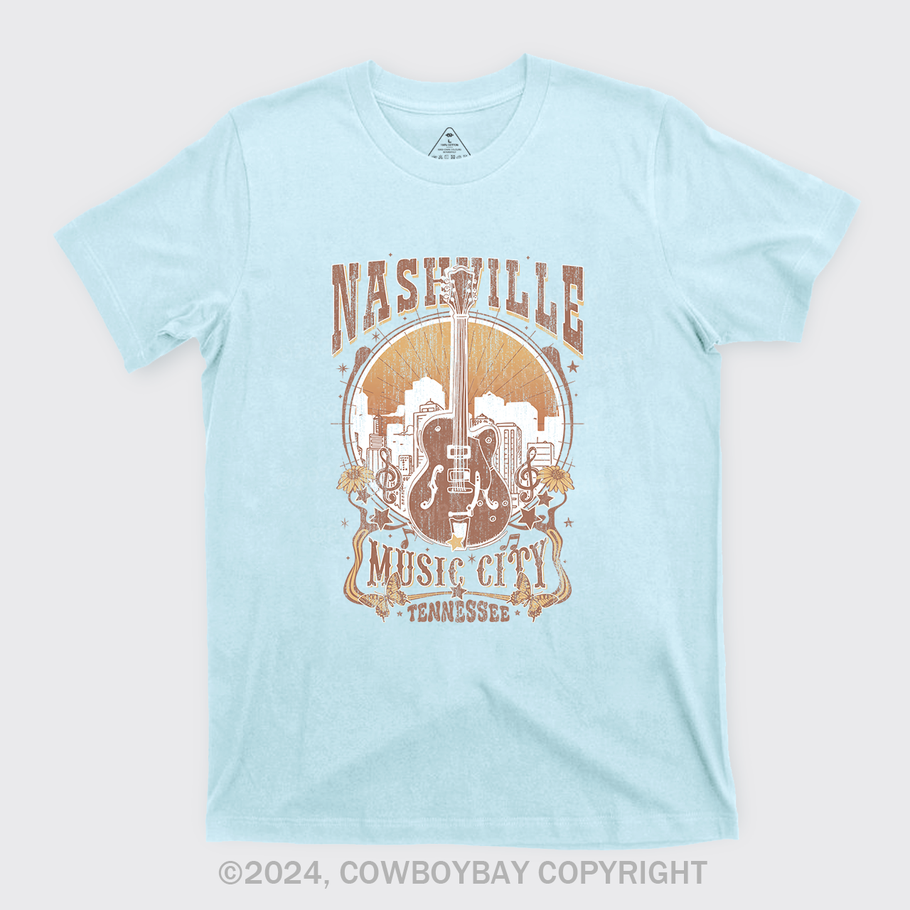 Nashville Music City Vintage Guitar T-Shirt