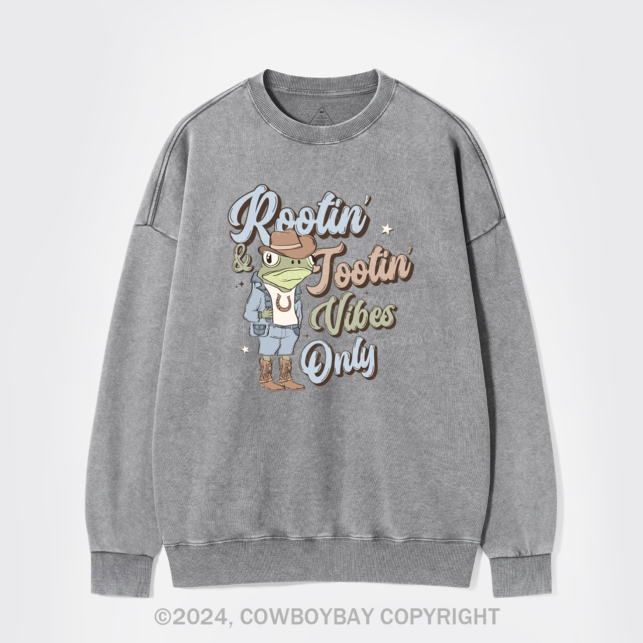 Rootin' And Tootin' Vibes Only Washed Sweatshirts