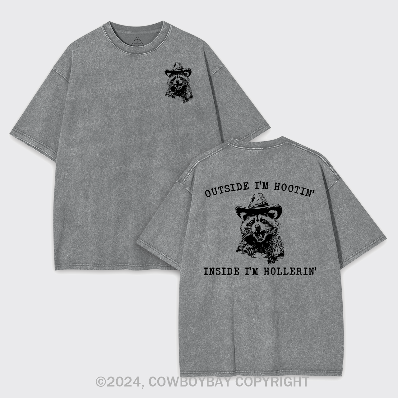 Outside I'm Hootin But Inside I Be Hollerin Garment-dye Tees