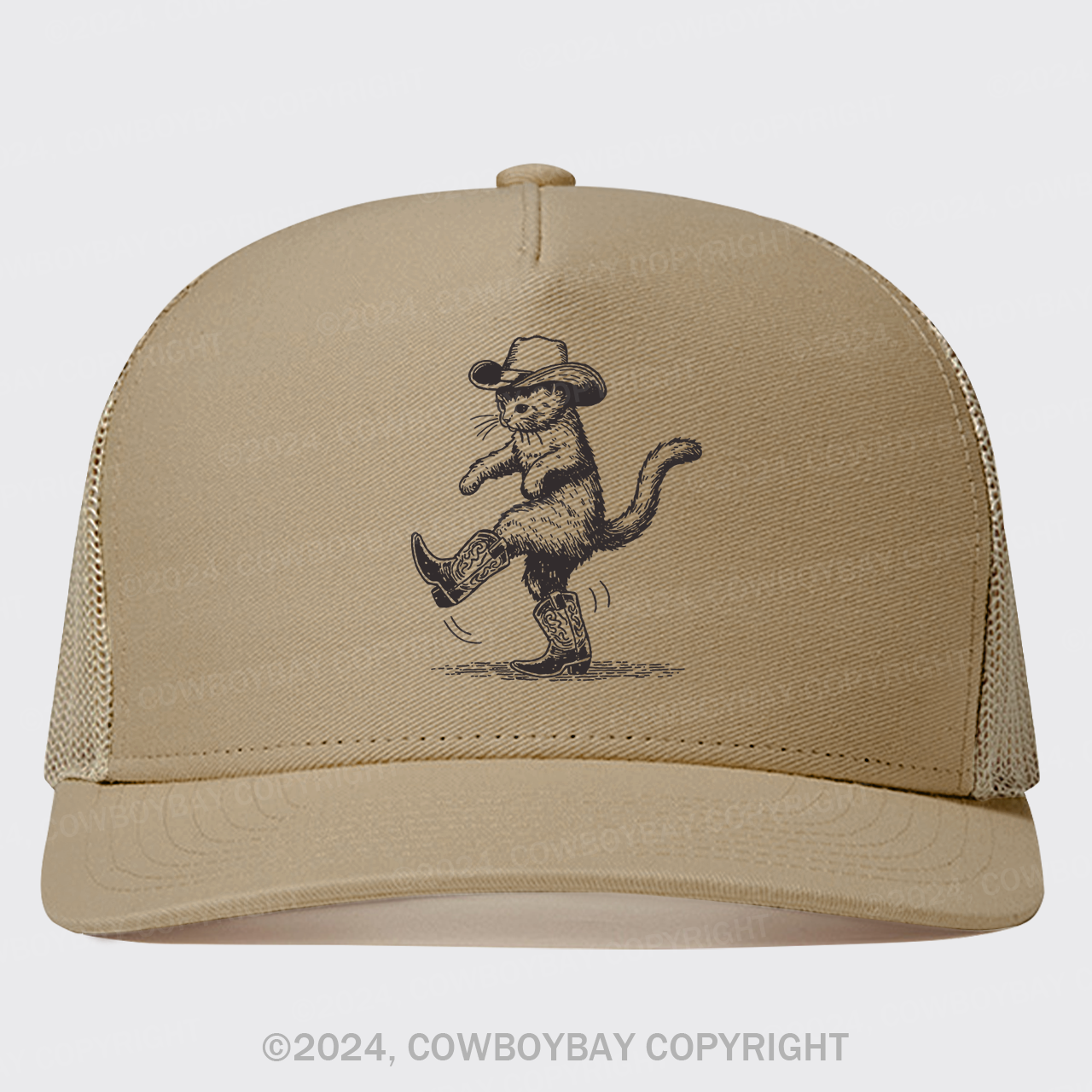 Cowboy Cat Looking for Fish Trucker Hat