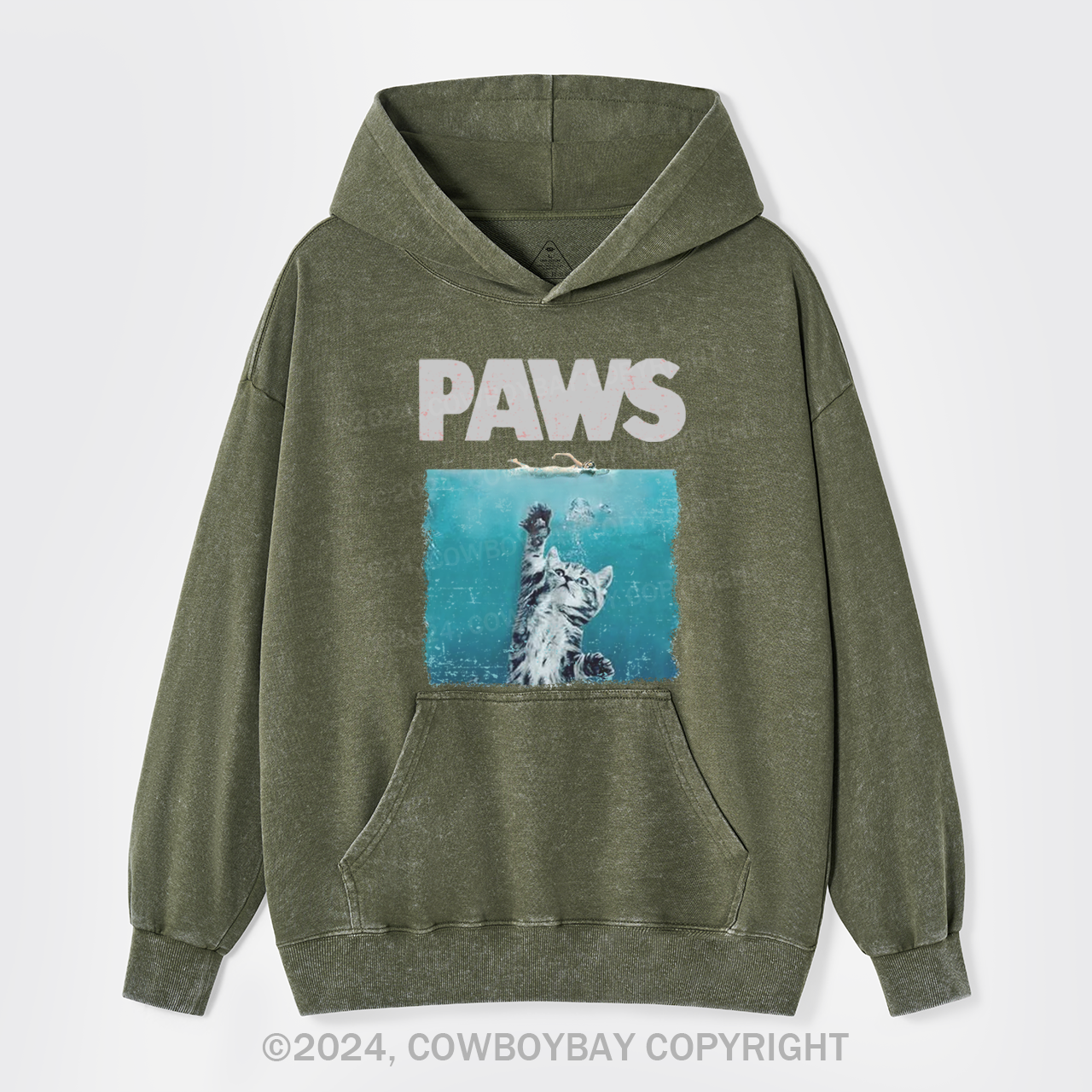 Paws Kitten Jaws Garment-Dye Hoodies