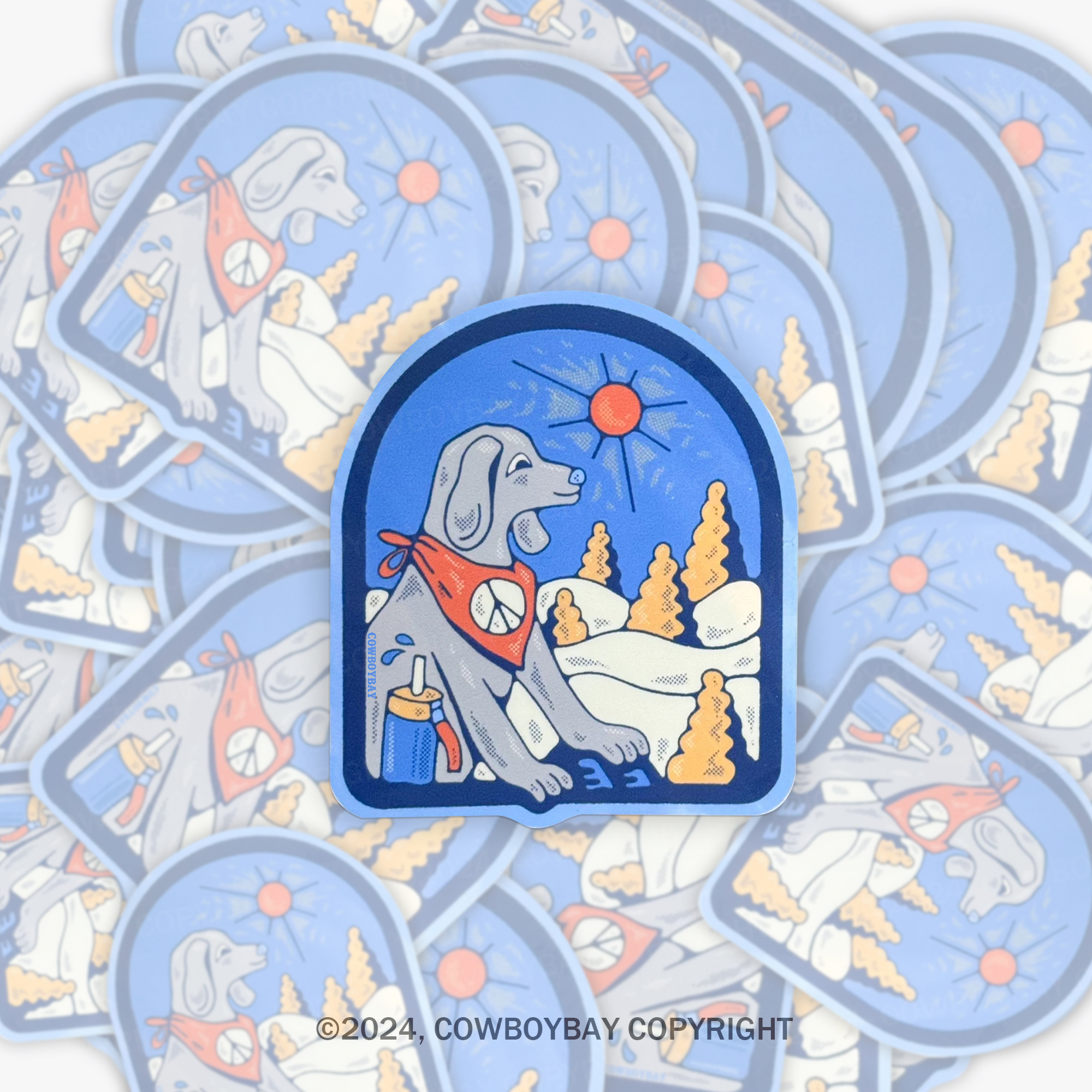 Hiking Bandana Dog Sticker