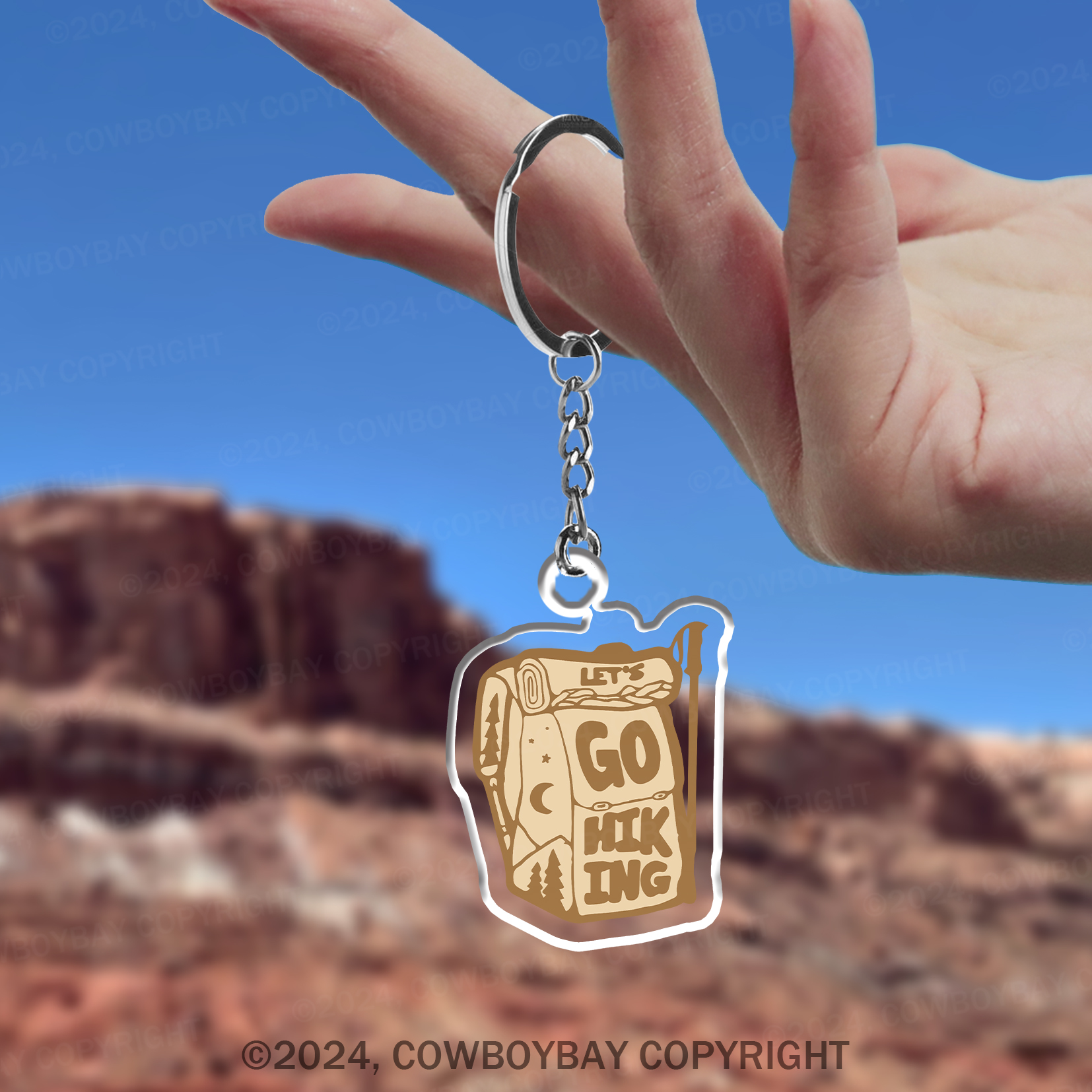 Let's Go Hiking Keychain