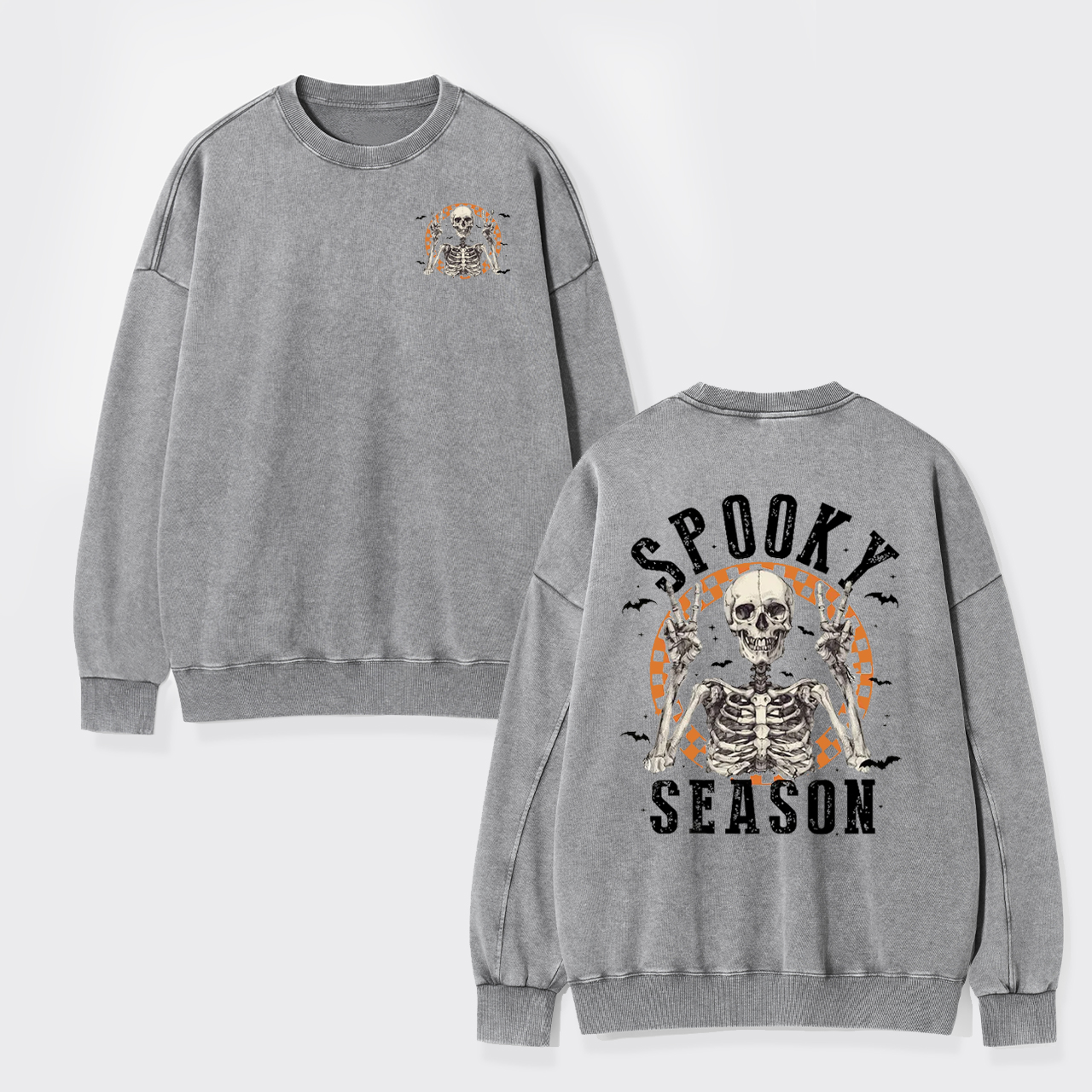 Fall Spooky Retro Halloween Washed Sweatshirts