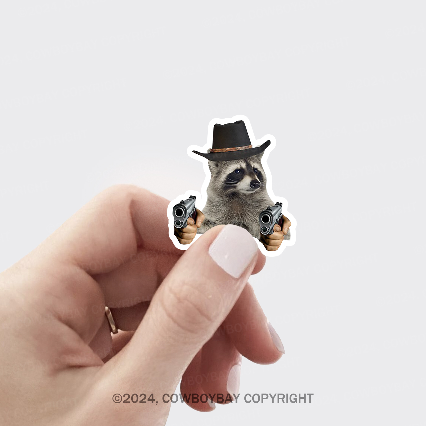 Cowboy Raccoon Sticker 