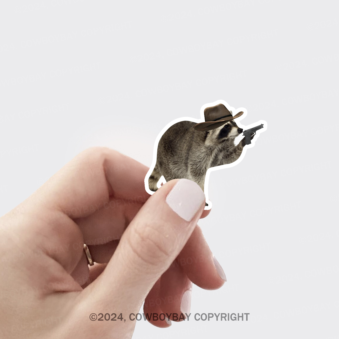 Cowboy Raccoon Sticker
