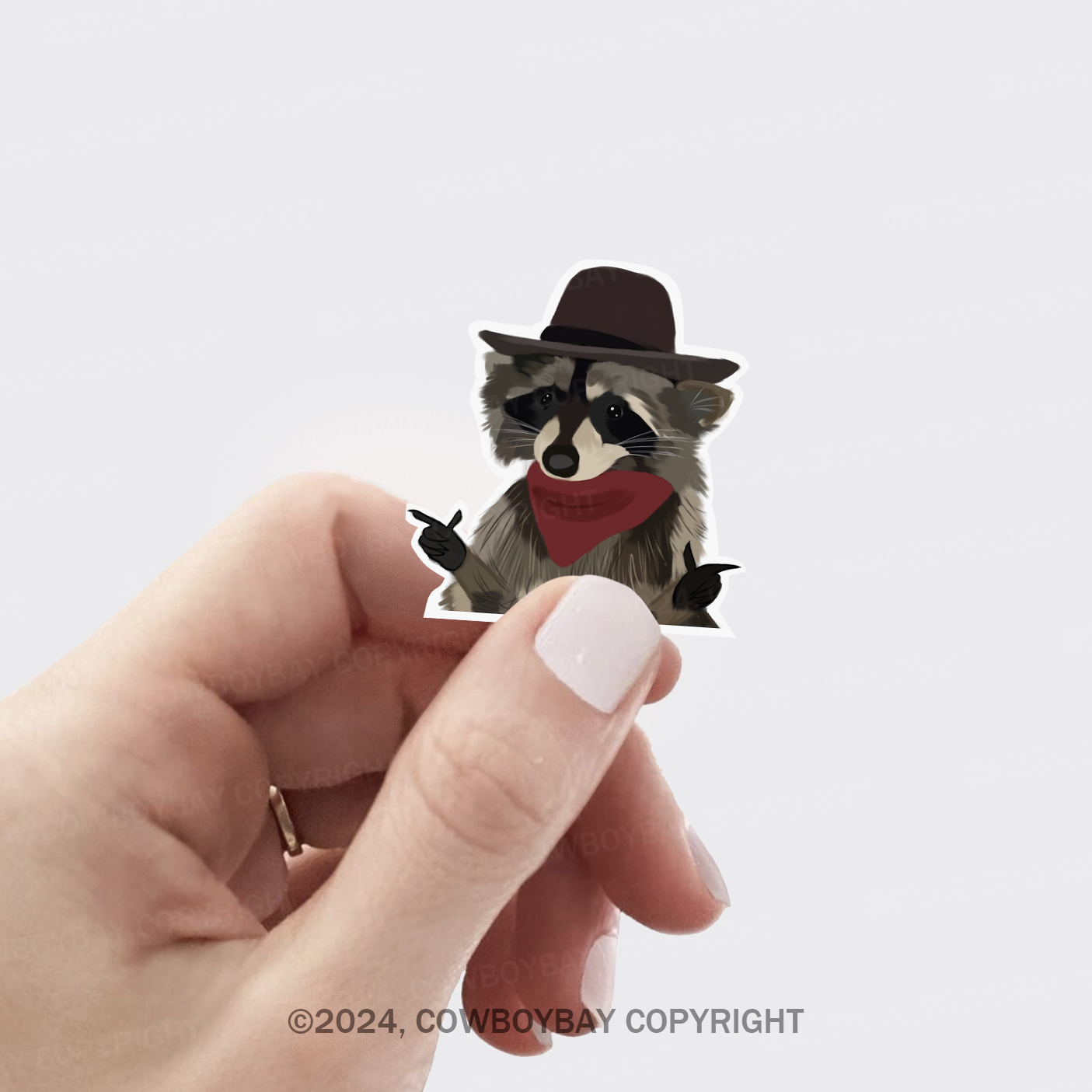 Cowboy Raccoon Sticker