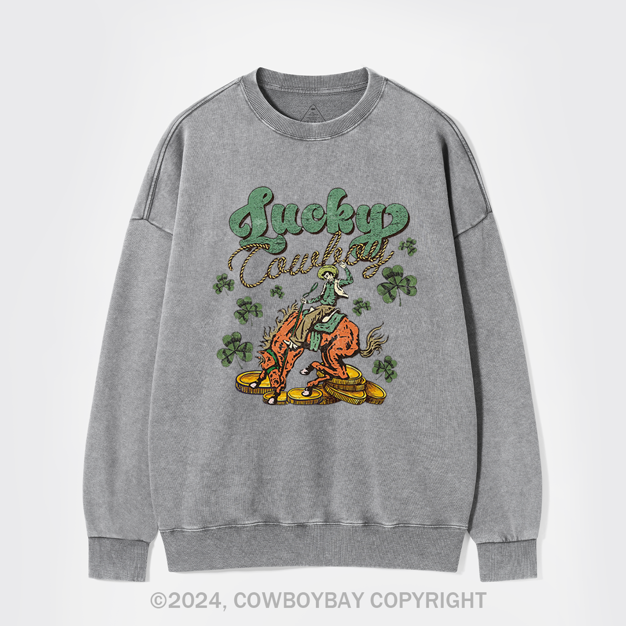 Lucky Cowboy Horse Washed Sweatshirts