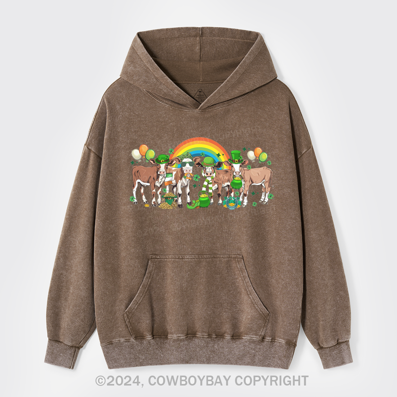 Cows St Patricks Day Garment-Dye Hoodies