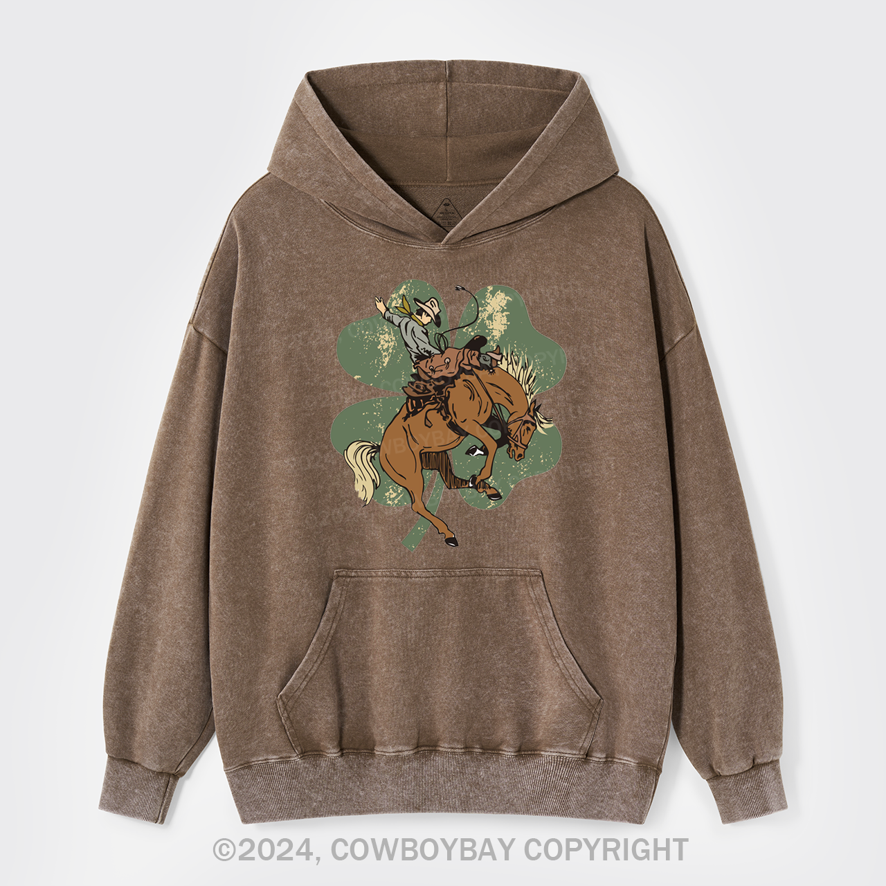 Lucky Bronc Horse Garment-Dye Hoodies