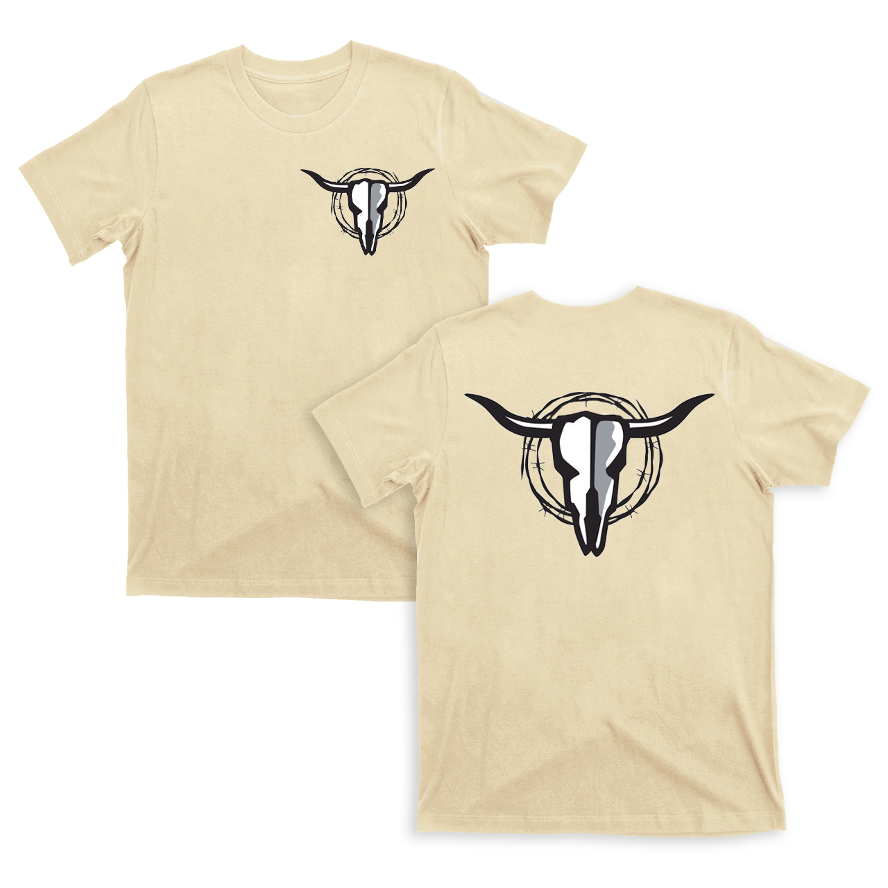 Cow Skull with Barbed Wire T-Shirts