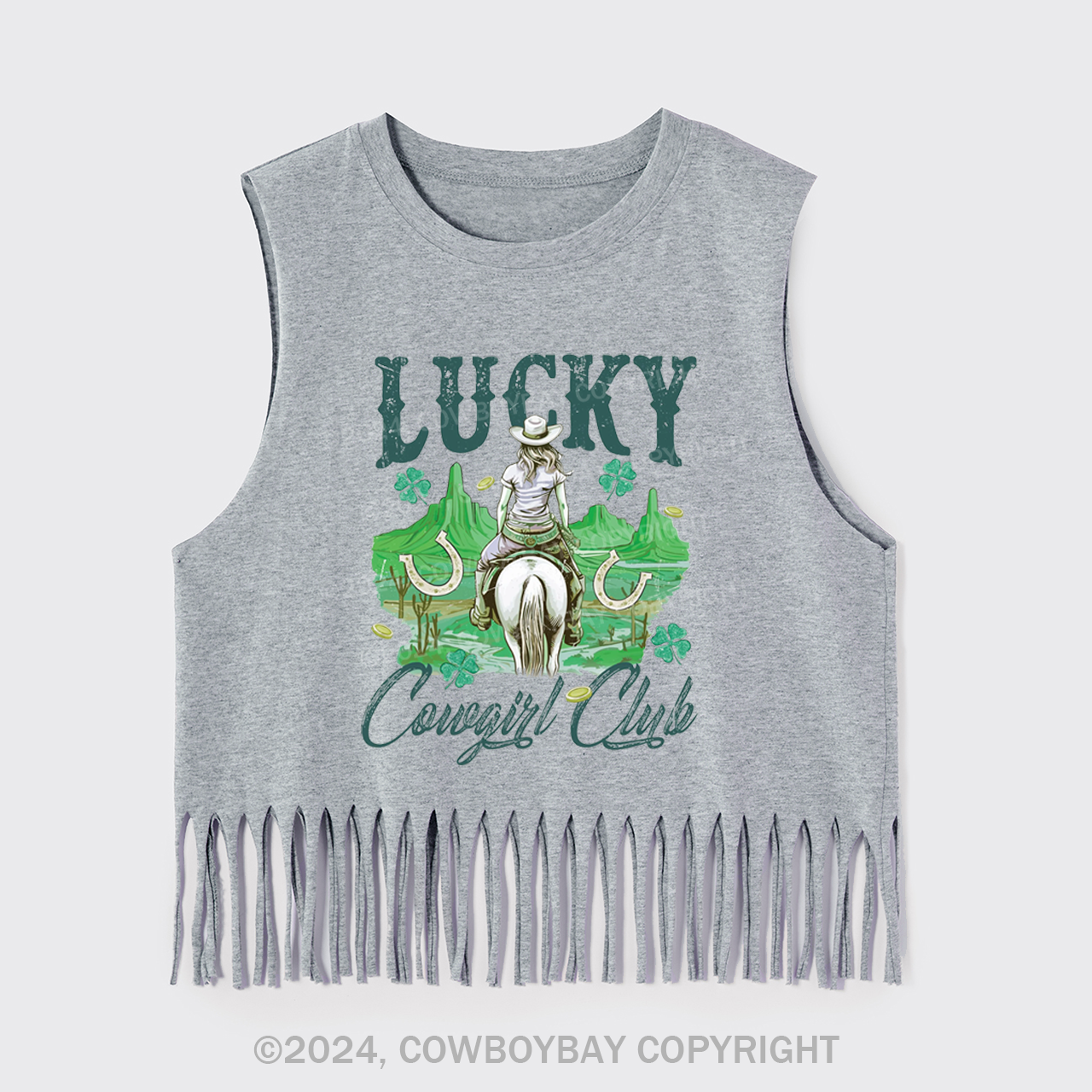 Lucky Cowgirl Club Fringe Tank
