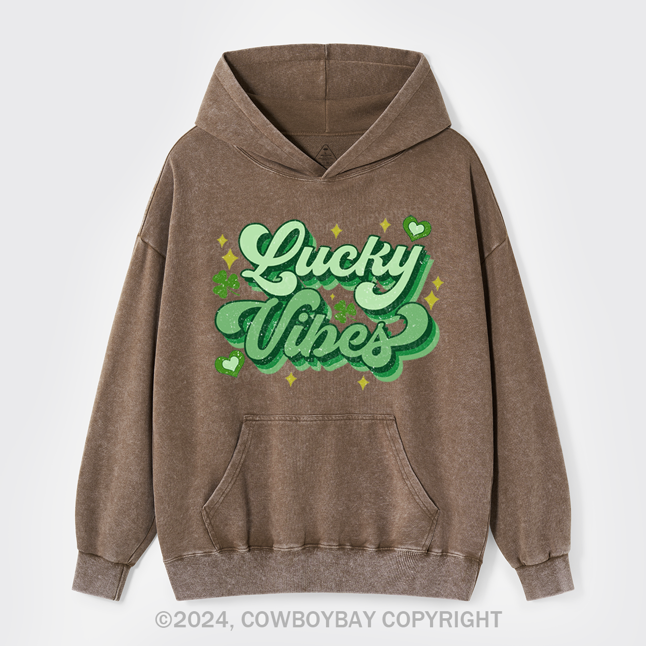 Retro St Patricks Day Garment-Dye Hoodies