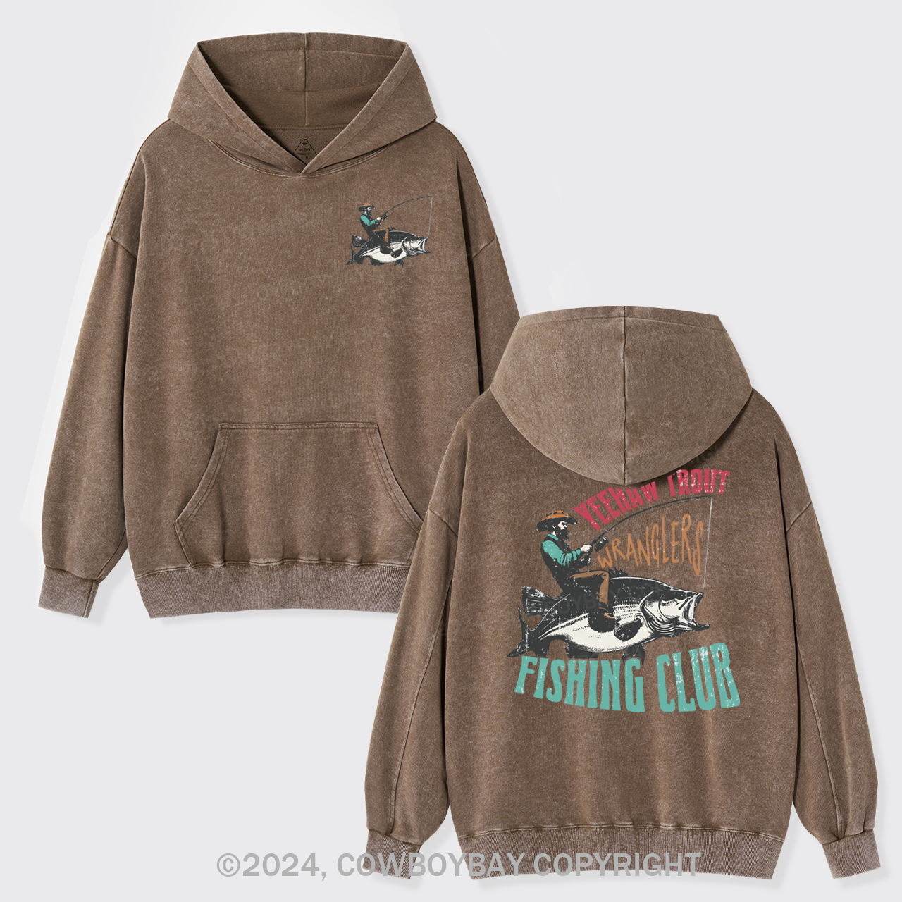 Trendy Western Fishing Club Garment-Dye Hoodies