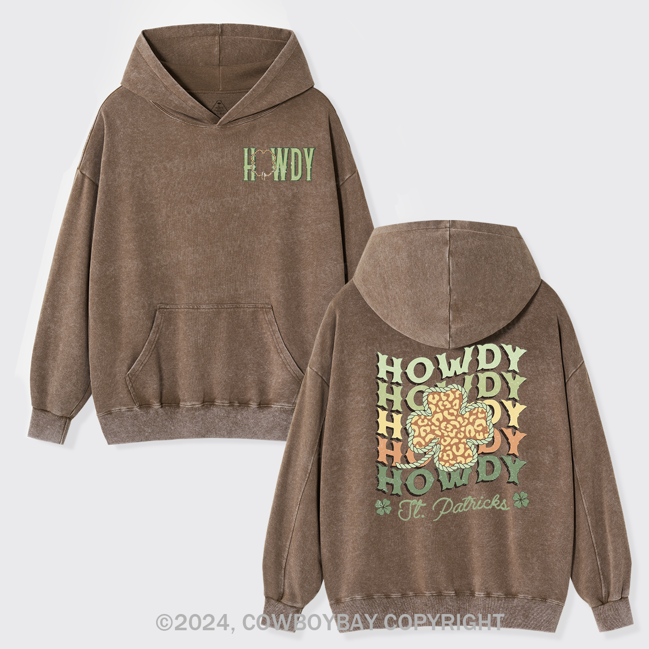 Howdy St Patrick's Day Garment-Dye Hoodies