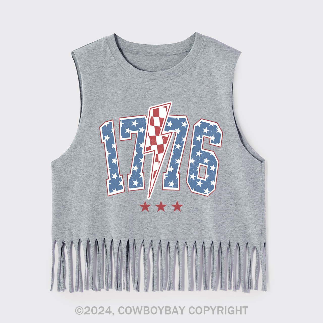 1776 America 4th of July Fringe Tank