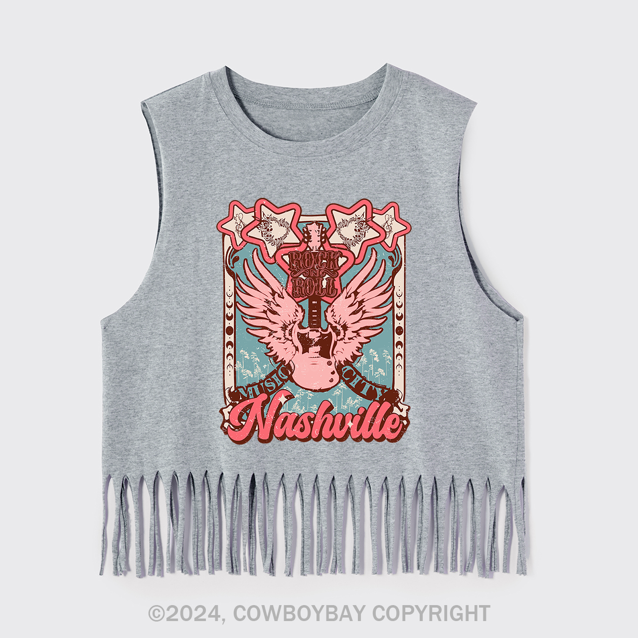 Nashville Music City Country Cowgirl Fringe Tank