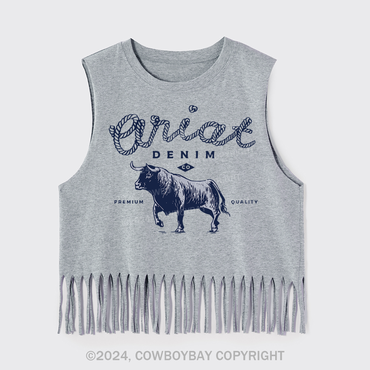 Ariat Denim Bull Fringe Tank