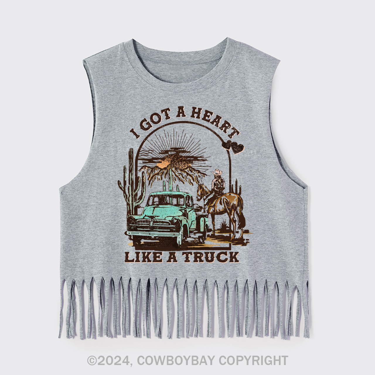 I Got A Heart Like A Truck Fringe Tank