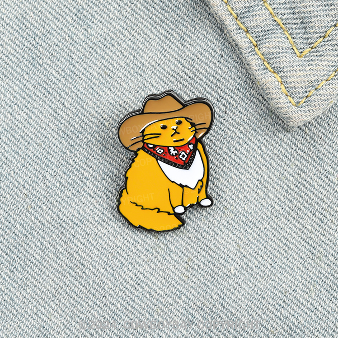 Western Cowboy Cat_Cowboybay Pin