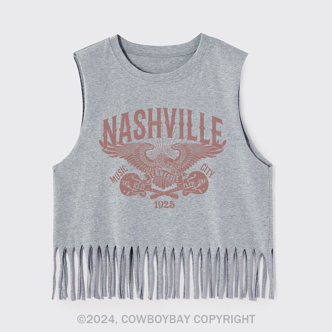 Boho Nashville Western Country Music Fringe Tank